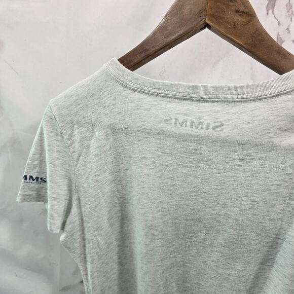 Simms T Shirt Womens Large Gray Blue Fish Short Sleeve Crew Neck - Picture 6 of 11